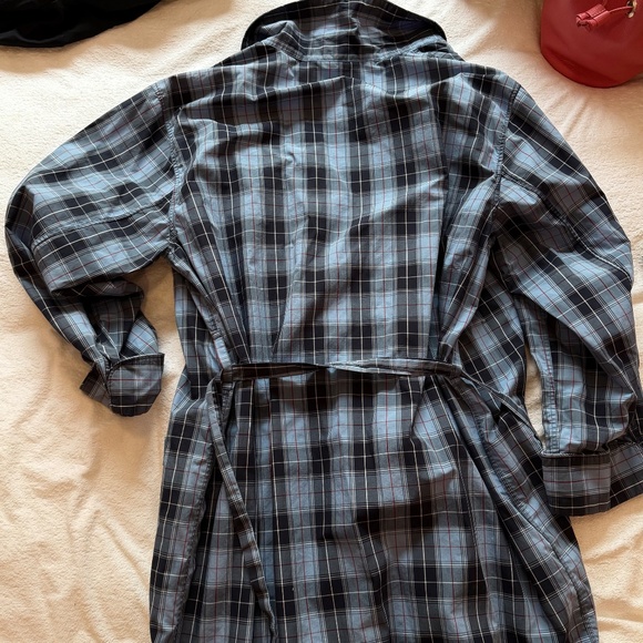 NOWT Brooks Brothers Mens XL Lightweight Cotton Plaid Belted Robe Blue Comfy - Picture 5 of 5